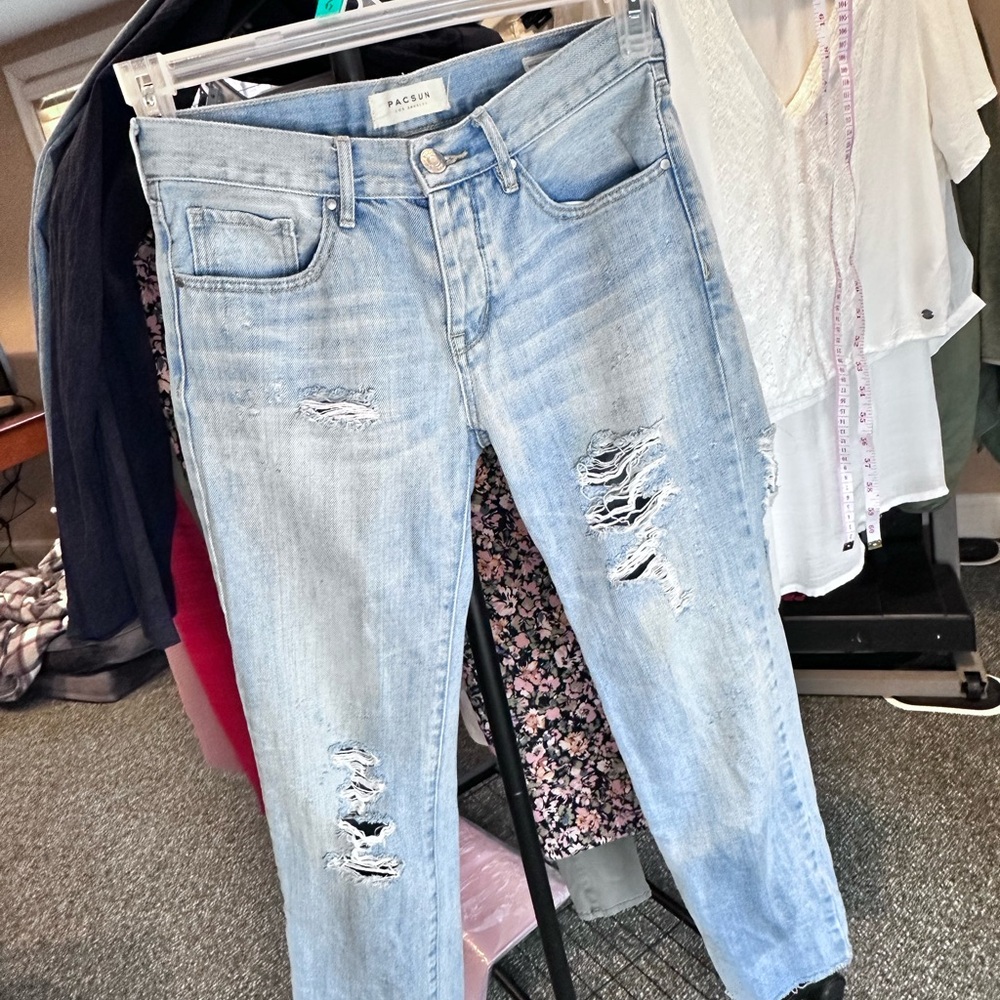 PacSun Light Blue Ripped Skinny Jeans